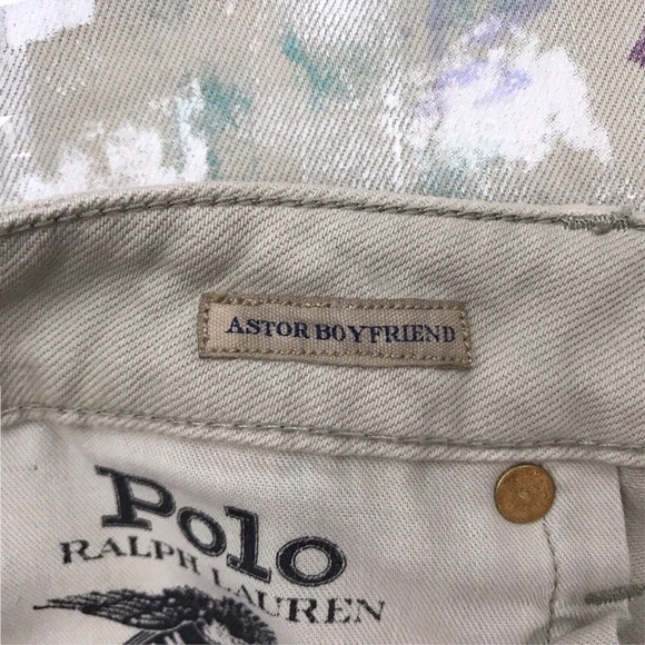 NEW POLO RALPH LAUREN WOMENS SIZE 27 MID RISE PAINTED ASTOR BOYFRIEND JEANS - Picture 8 of 10